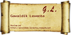 Gavaldik Levente névjegykártya